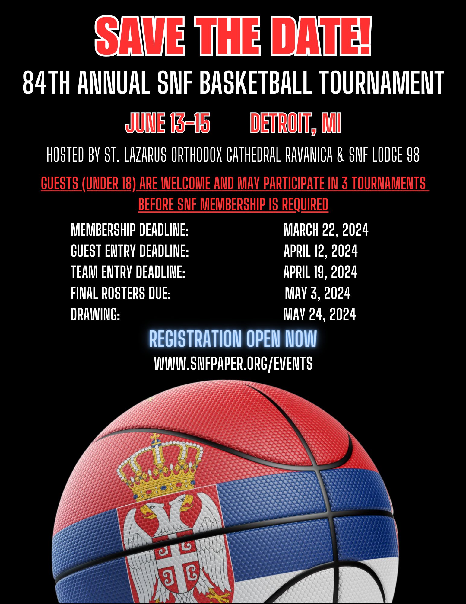 84th Annual SNF Basketball Tournament American Srbobran